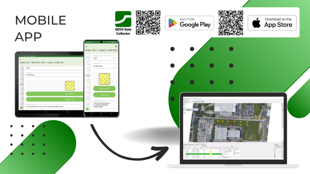 Mobile App for Borehole Logging: collect geological data in the field and send it to the Stratigraphy program